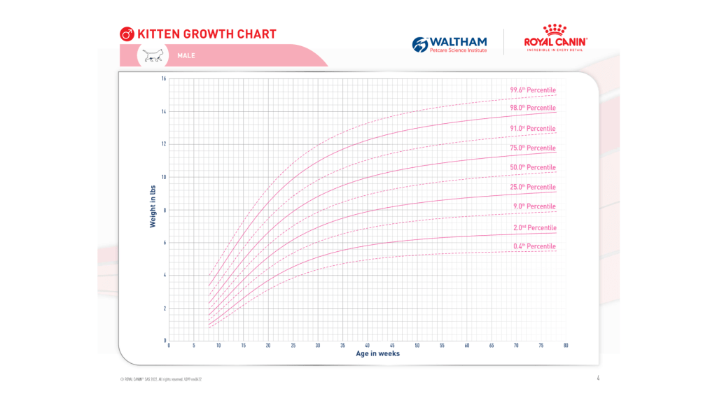 illustration of a kitten growth chart, these charts use the same methodology that was used to create the human pediatric growth charts