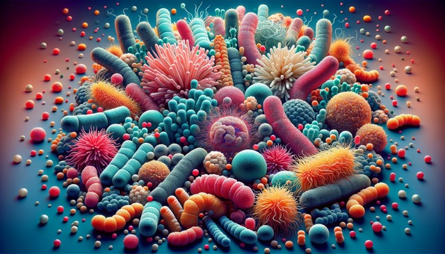 illustration representing the newborn puppy and kitten microbiome.