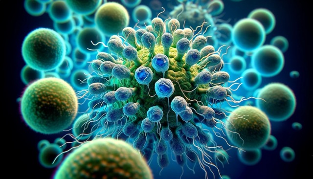 An expanded view of antibodies within colostrum, represented artistically