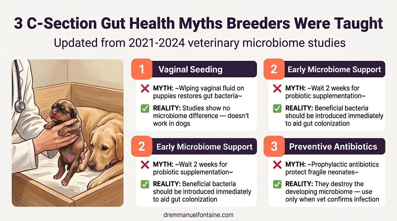 C-Section Gut Health Microbial Seeding Window Infographic
