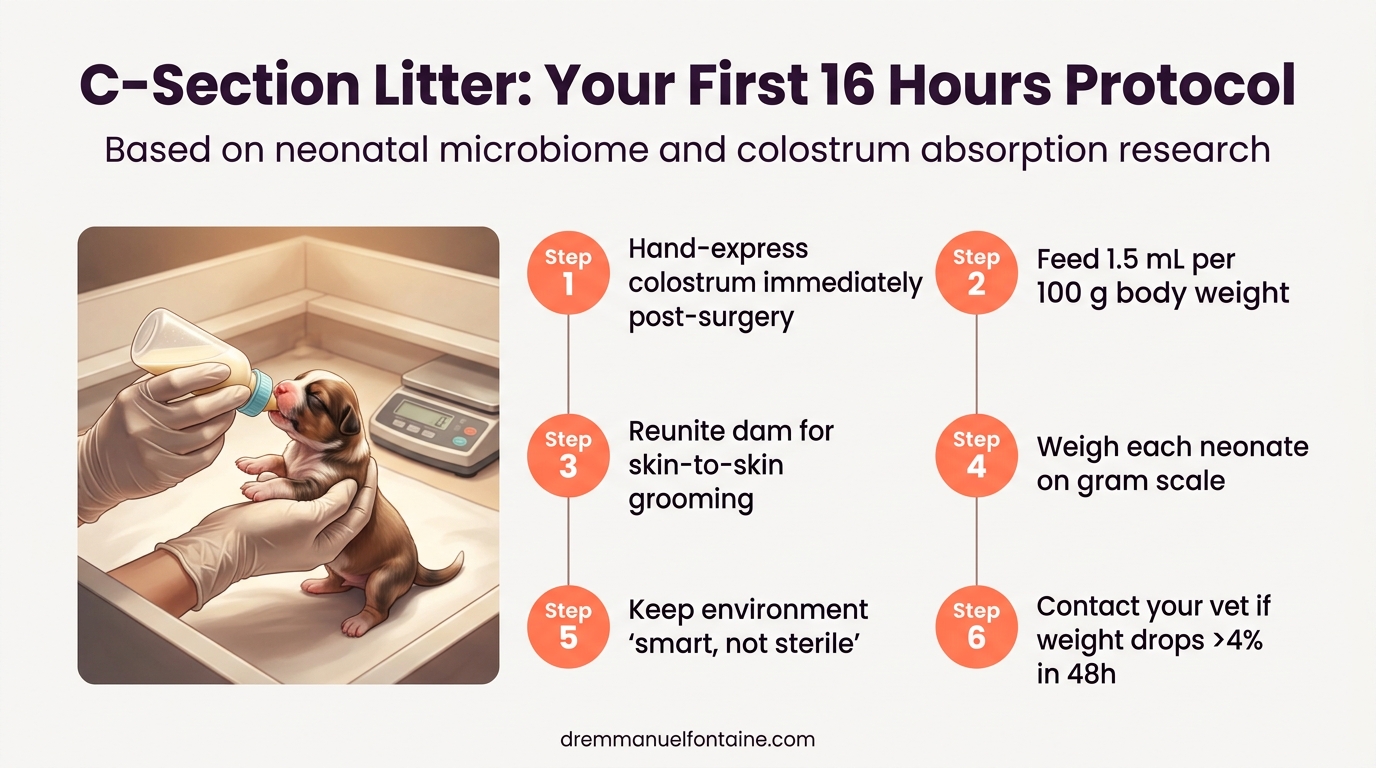 C-Section Litter First 16 Hours Colostrum Checklist