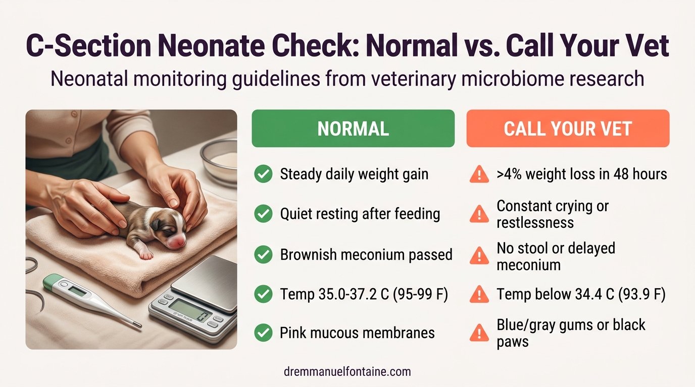 C-Section Puppy Gut Microbiome Restoration Infographic