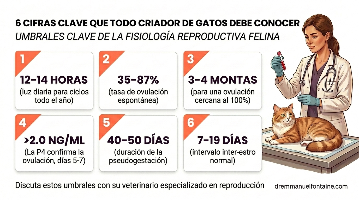 Ciclo estral gata 6 números fertilidad criador infografía