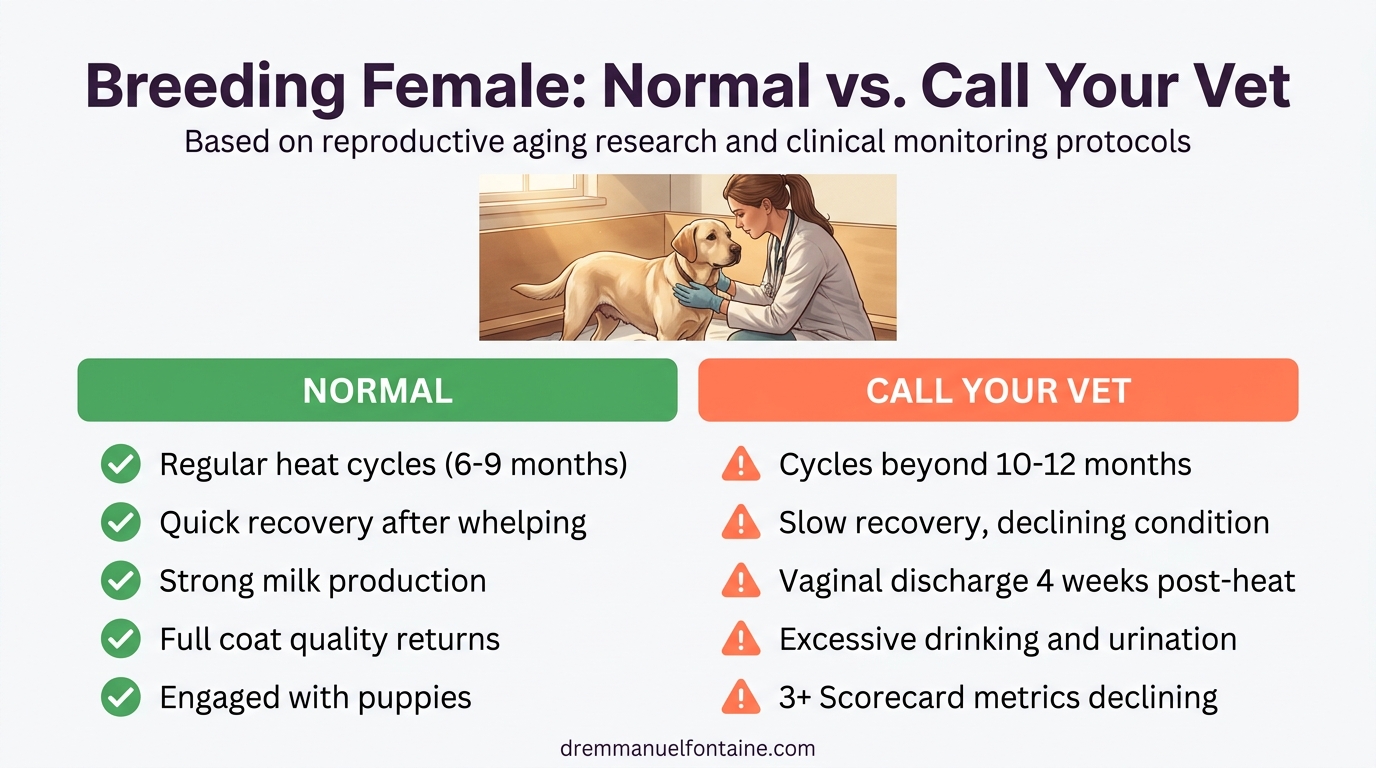 Dog Breeding Career Normal Vs Veterinary Retirement Infographic