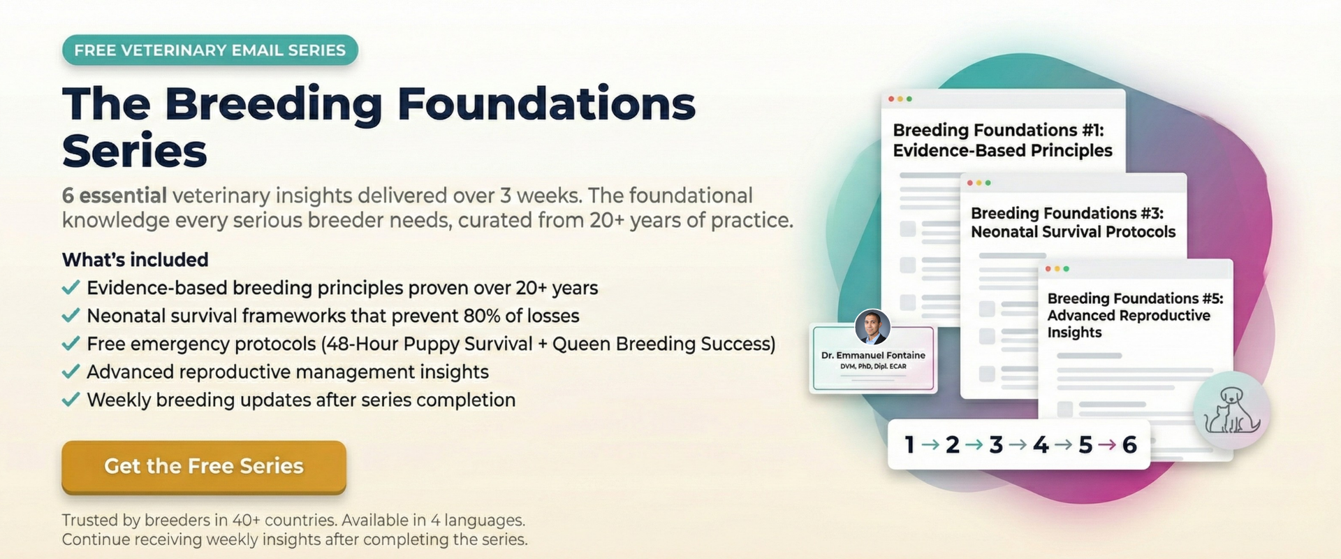 Dog and Cat Breeding Foundation Email Series - Free Course by Dr. Emmanuel Fontaine
