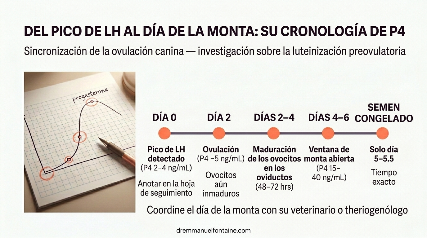 Pico de LH y cronología de monta - hoja de seguimiento de ovulación
