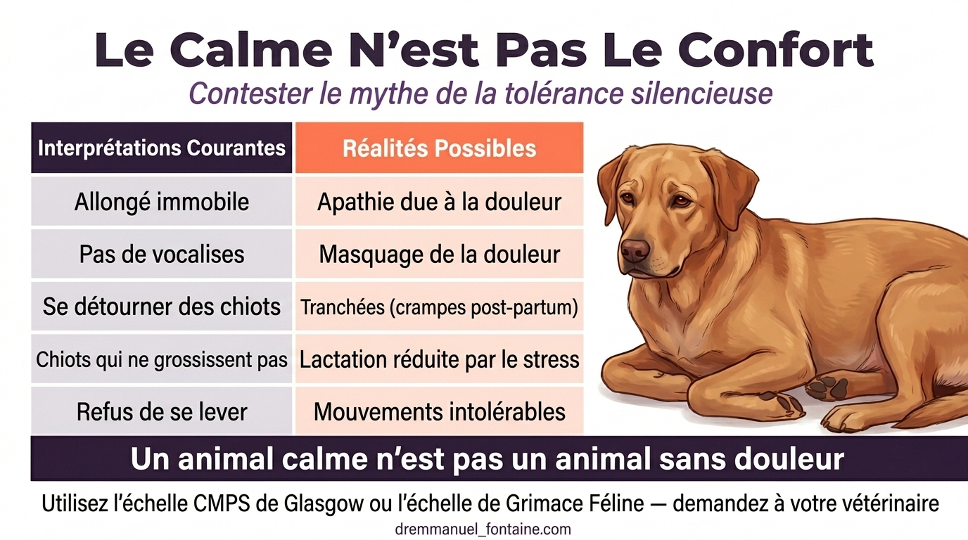 Douleur de mise bas gérée vs non contrôlée - Infographie comparative