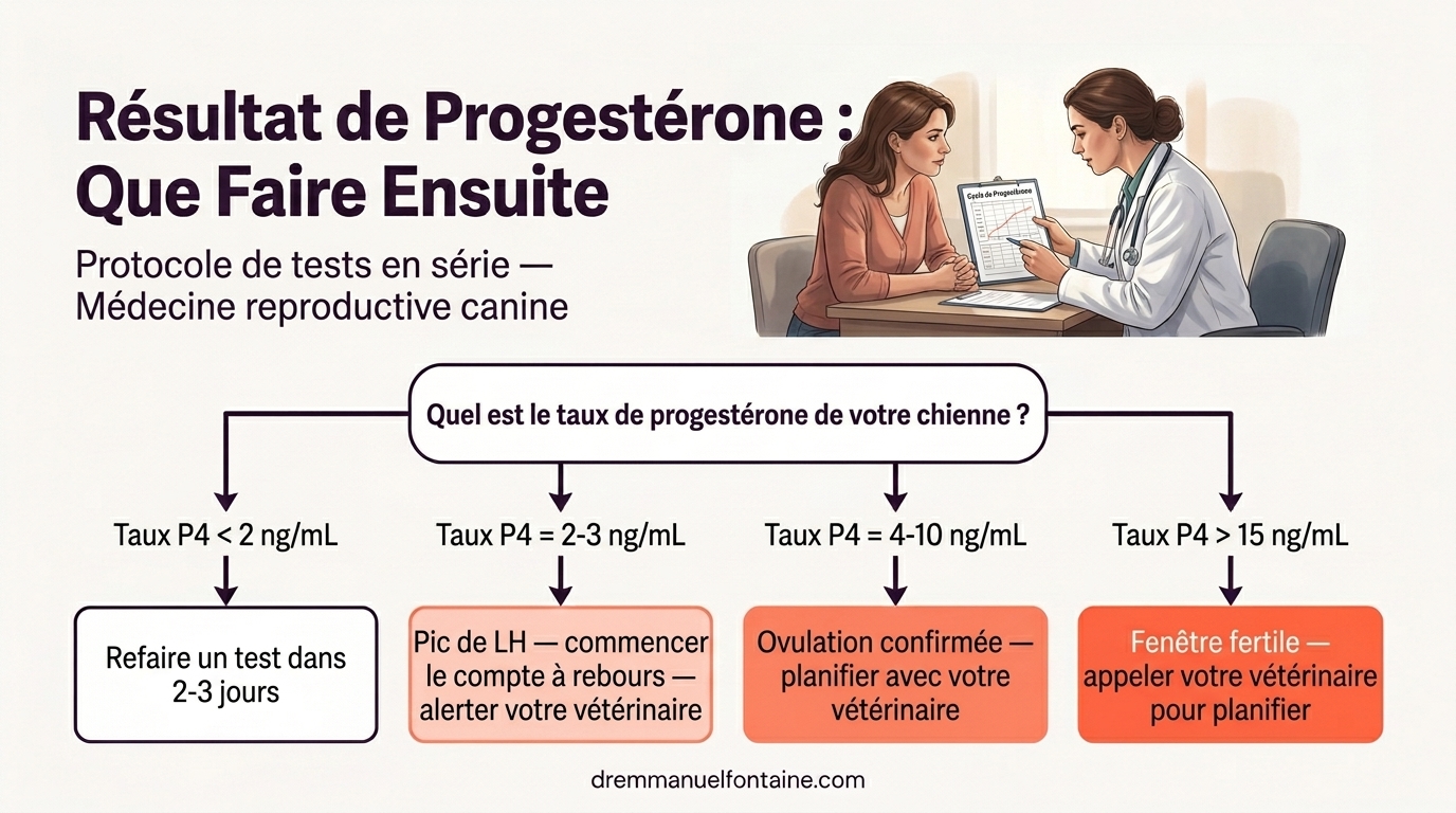 Arbre de décision pour le moment de l'ovulation chez la chienne