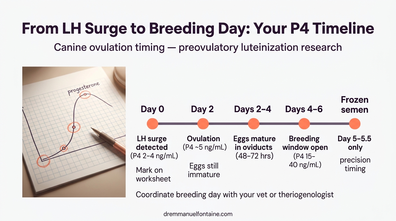 LH surge and breeding timeline worksheet for ovulation timing