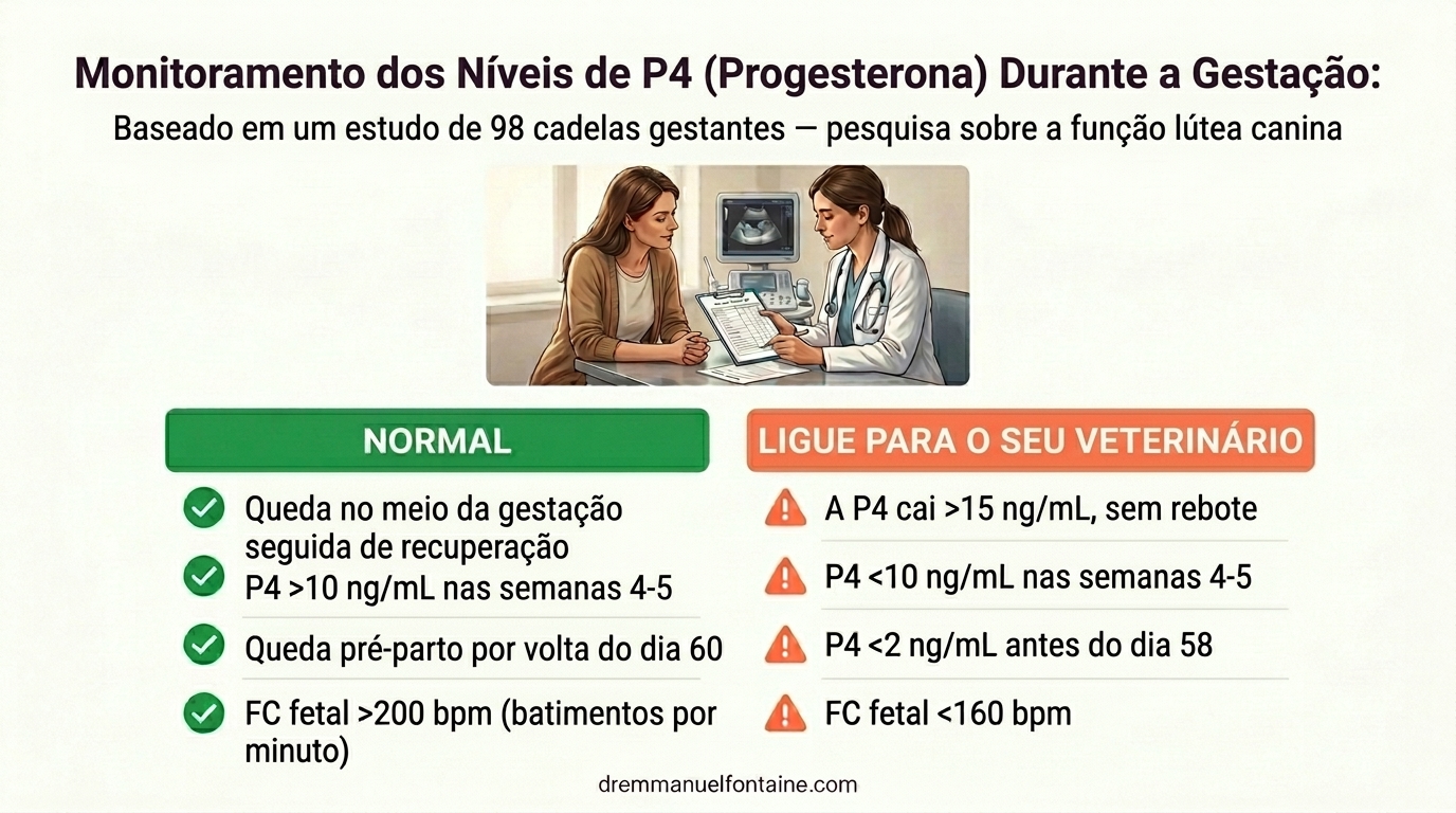 Marcos de progesterona - planilha de acompanhamento de ovulação canina