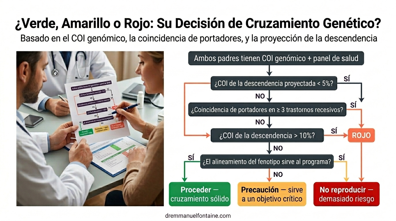Decision tree: green, yellow, red outcomes