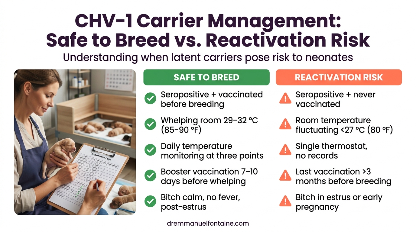 CHV-1 carrier management and breeding risk infographic