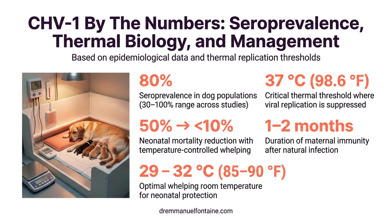 CHV-1 seroprevalence and thermal biology infographic - Dr. Emmanuel Fontaine