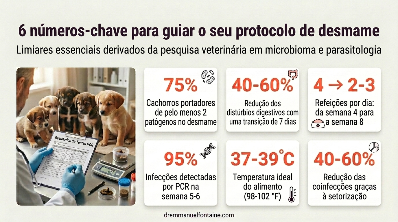 Infográfico fezes normais vs veterinário desmame filhote