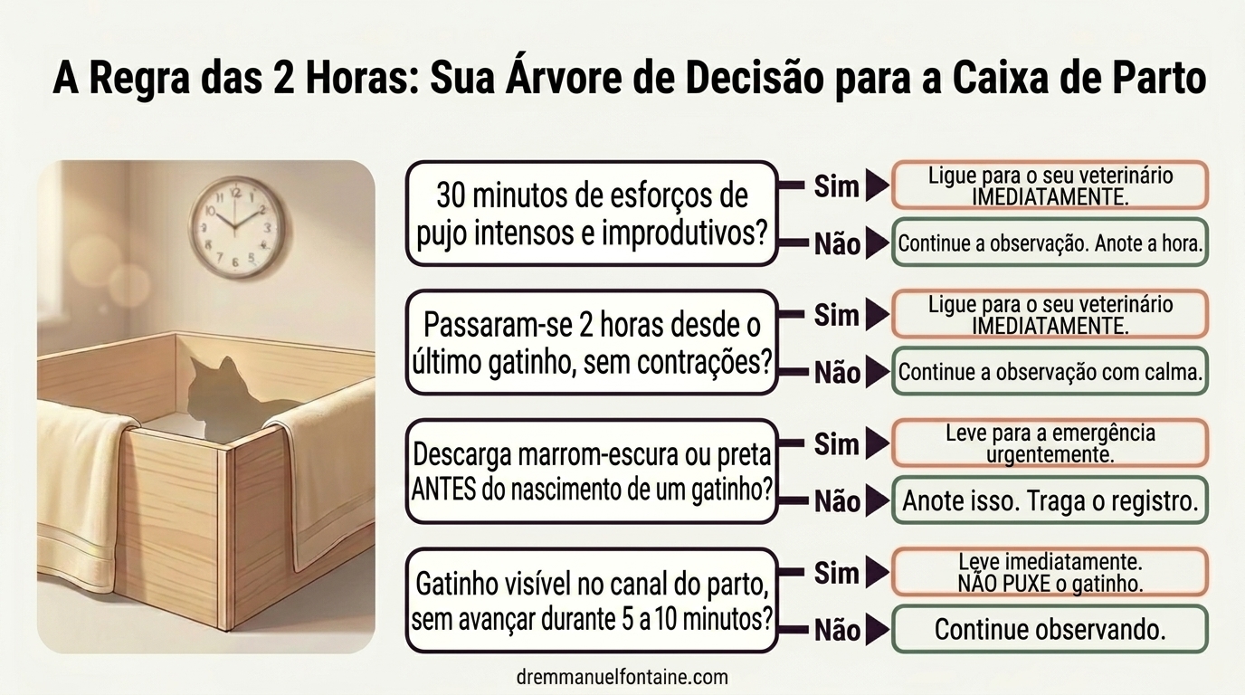 Regra das 2 horas: arvore de decisao - Distocia felina