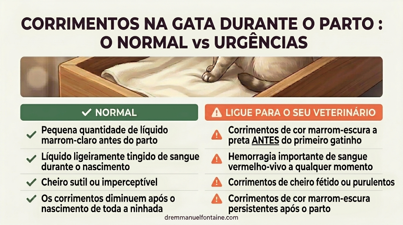 Corrimentos na gata: normal vs emergencia - Distocia felina