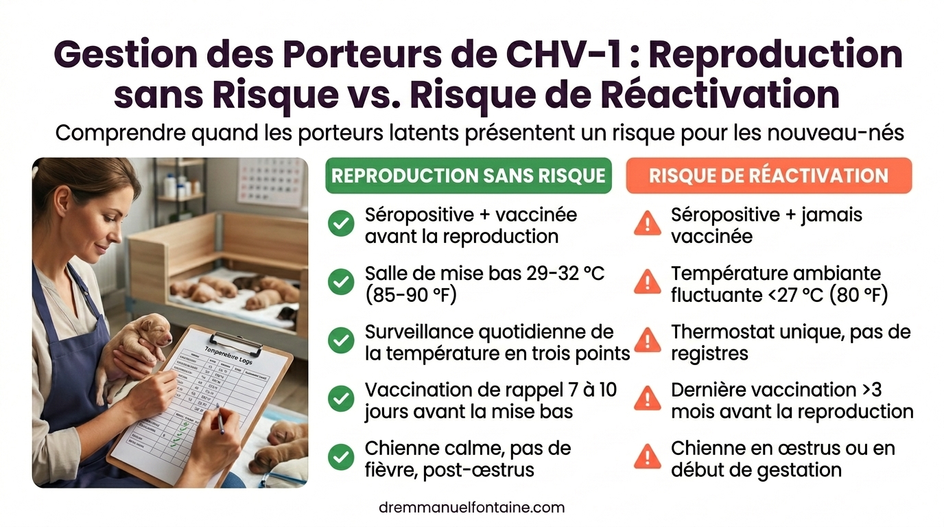 Infographie gestion du porteur CHV-1 et risque de reproduction