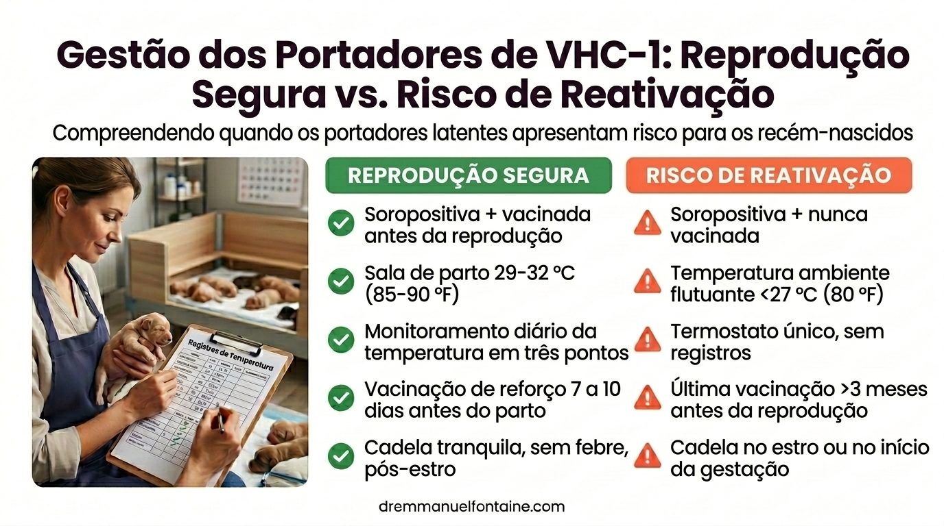 Infográfico manejo do portador CHV-1 e risco reprodutivo