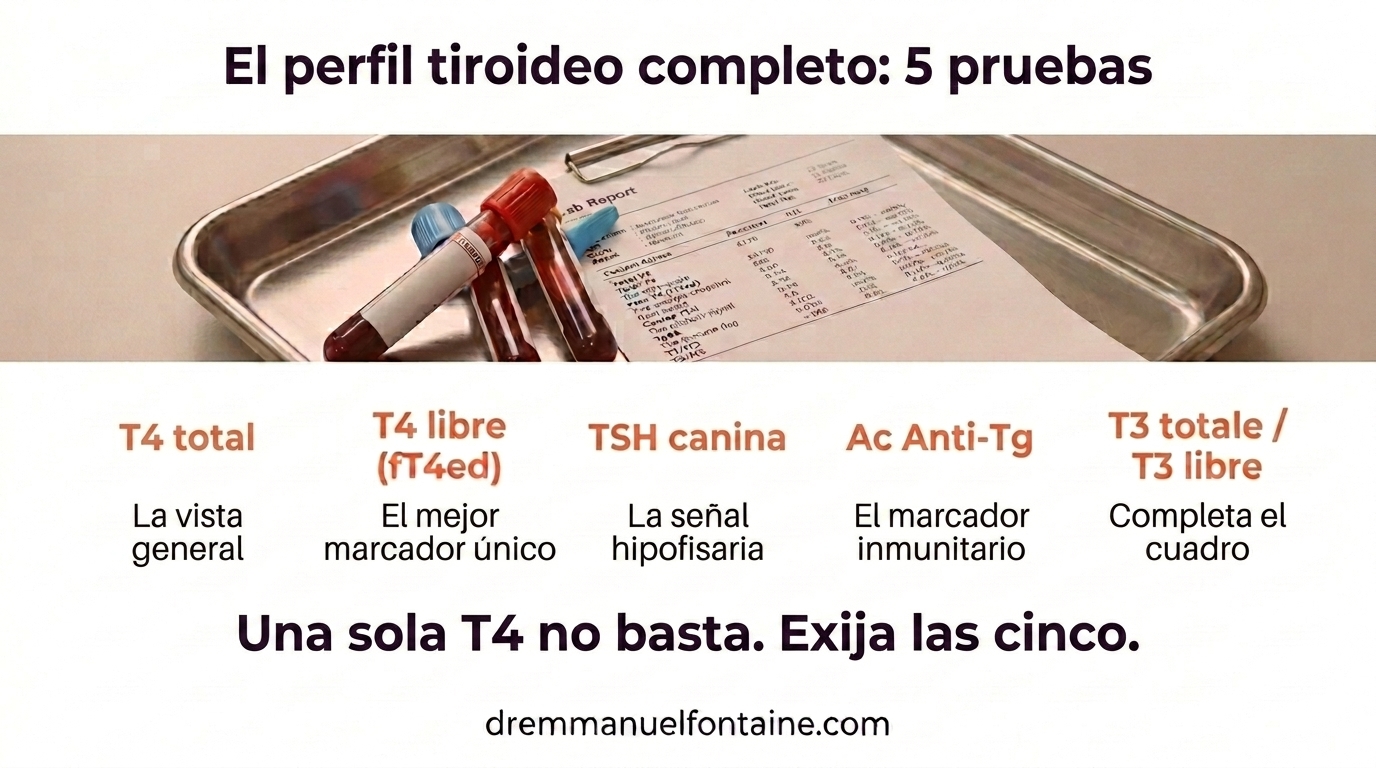 Panel tiroideo completo cinco pruebas para perros reproductores