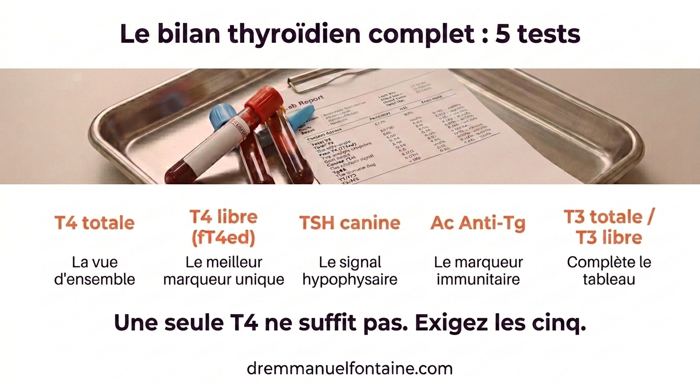 Bilan thyroïdien complet cinq tests infographie pour chiens reproducteurs