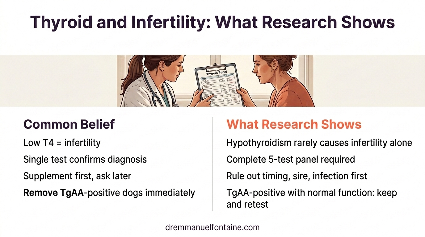 Hypothyroidism breeding dogs myth versus research infographic