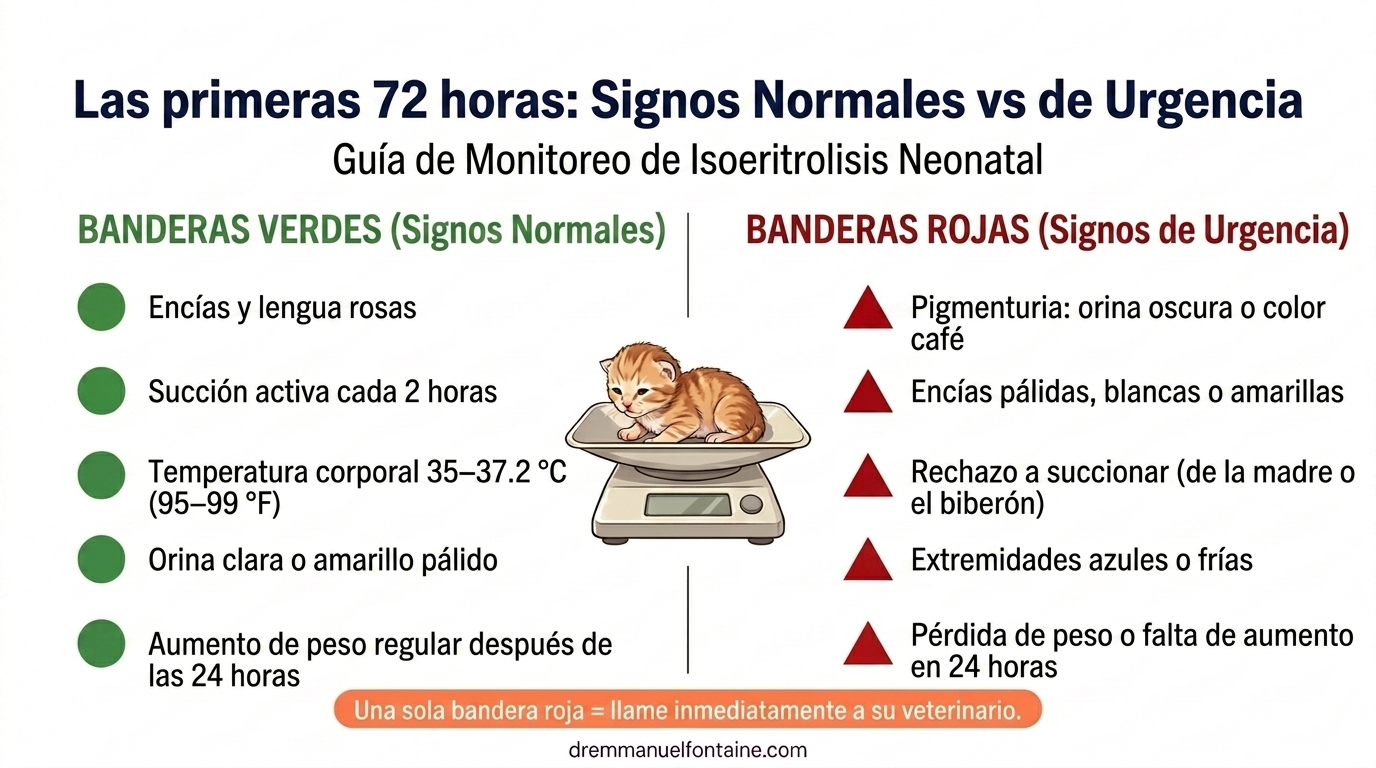 Signos normales versus signos de emergencia en gatitos neonatales