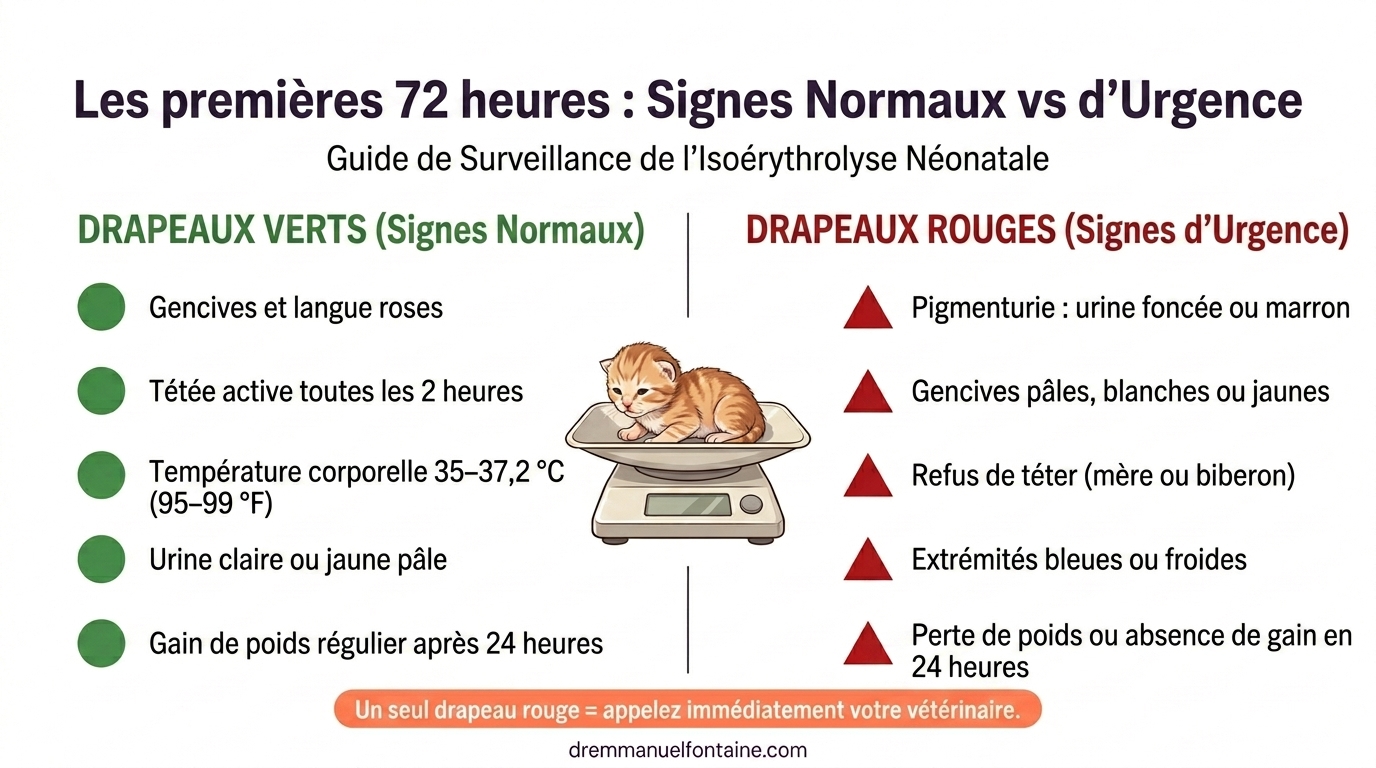 Signes normaux versus signes d'urgence chez les chatons neonatals