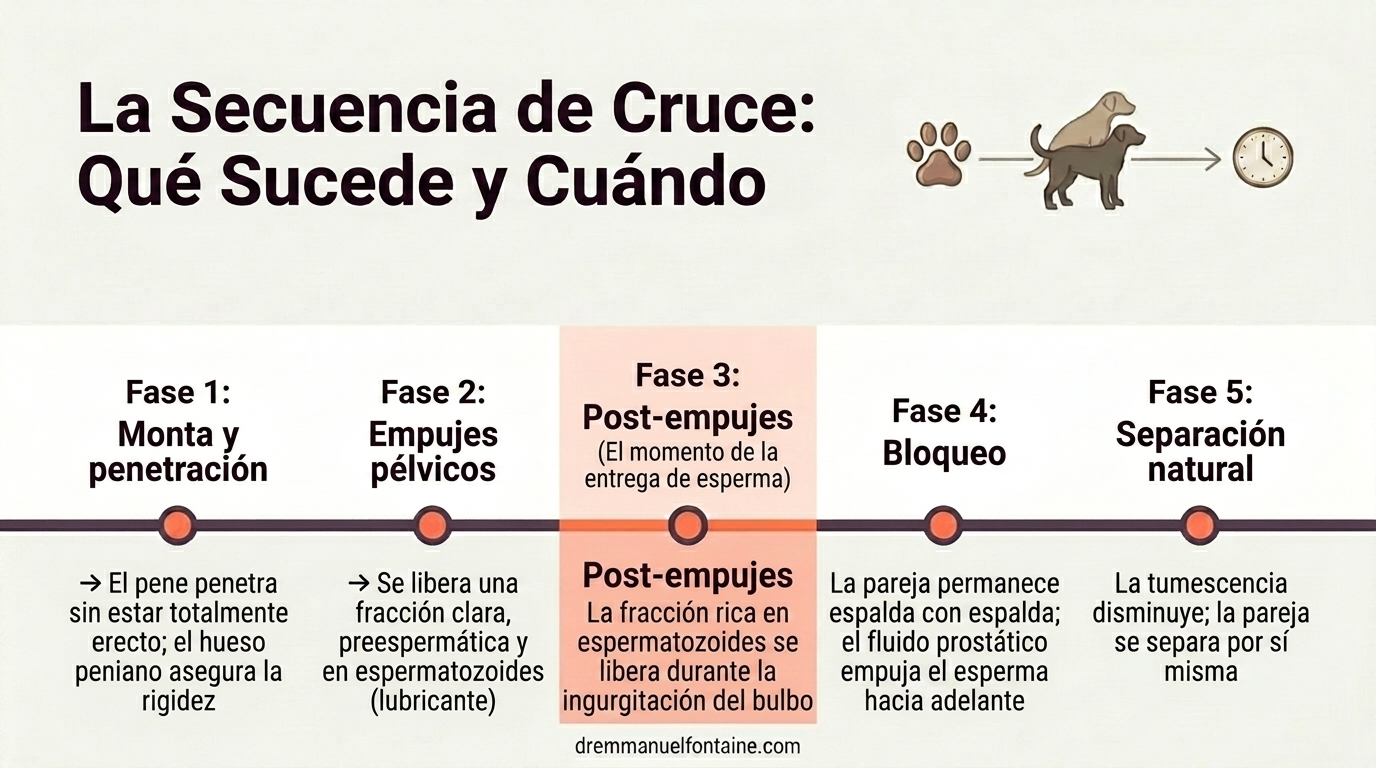 La secuencia de apareamiento: que ocurre y cuando - infografia por Dr. Emmanuel Fontaine