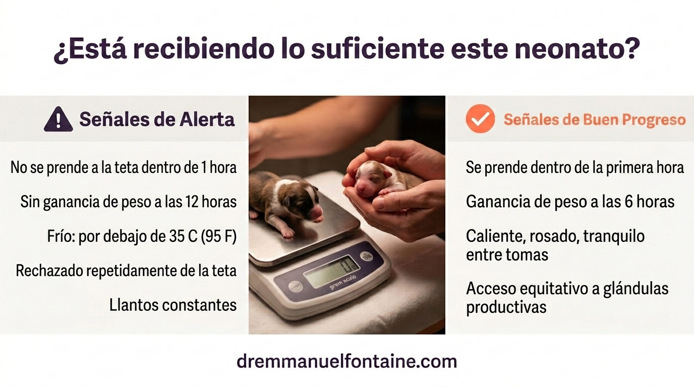¿Este neonato recibe suficiente? Lista bandera roja / bandera verde para la ingesta de calostro en las primeras 24 horas