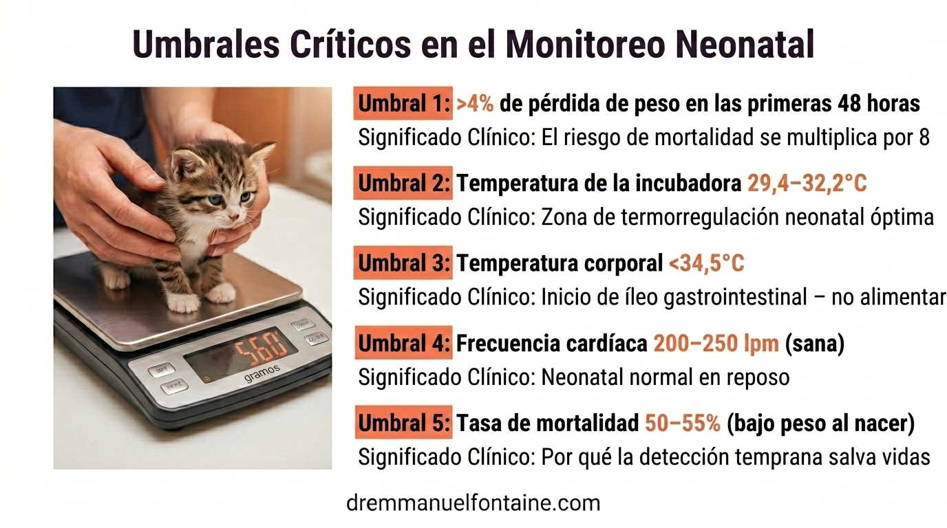 Curva de Crecimiento Cachorro Umbrales Criticos - Monitoreo Peso Neonatal Infografia