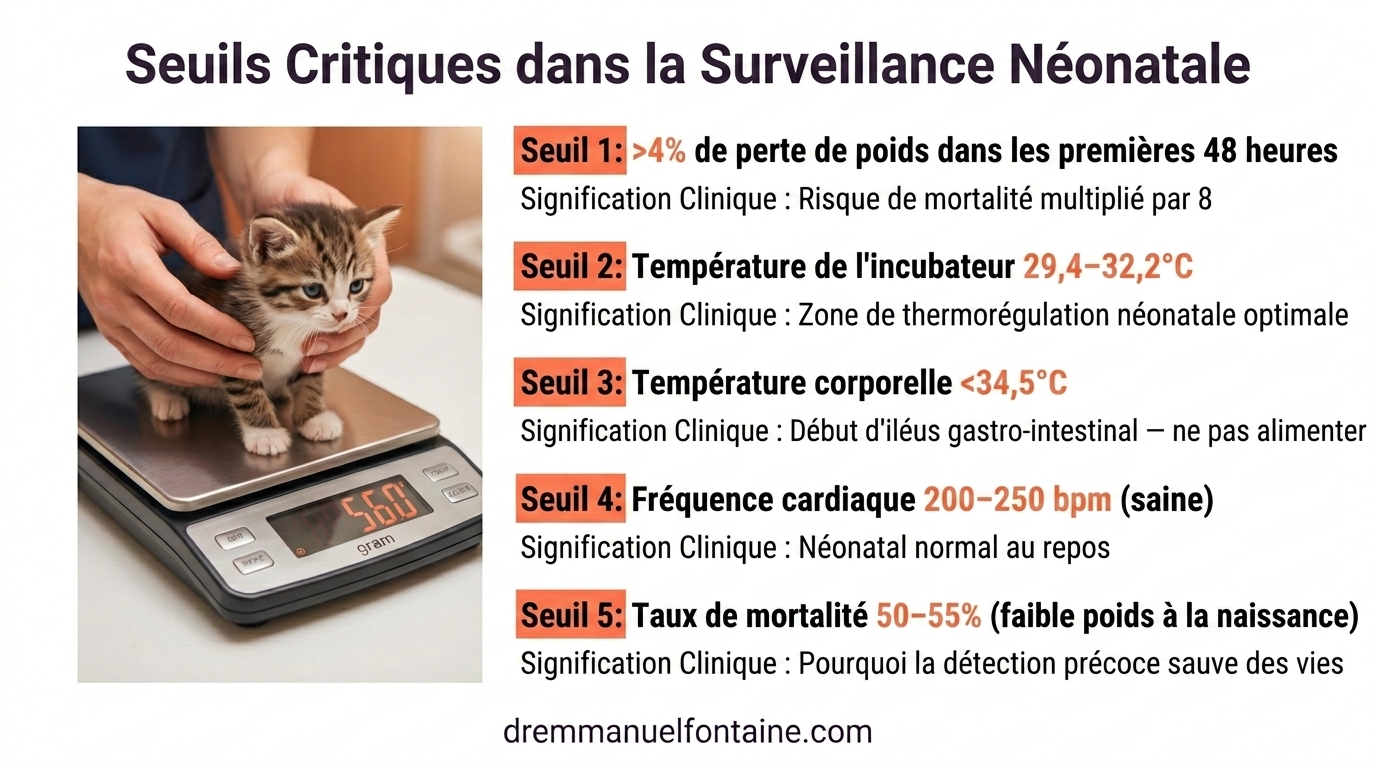 Courbe de Croissance Chiot Seuils Critiques - Surveillance Poids Neonatal Infographie