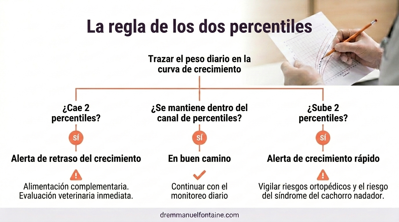 Curva de Crecimiento Cachorro Arbol de Decision - Cuando Intervenir Infografia