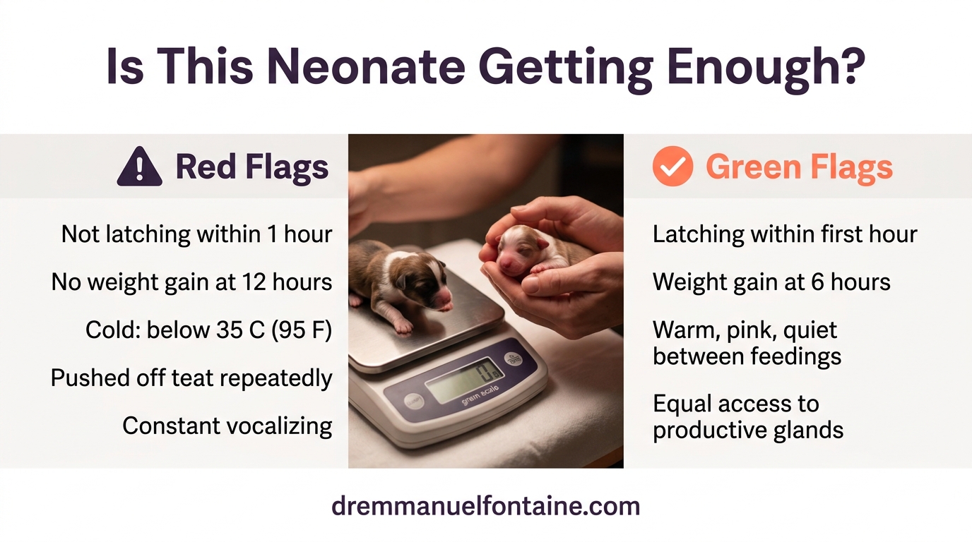 Is this neonate getting enough? Red flag / green flag checklist for colostrum intake in the first 24 hours