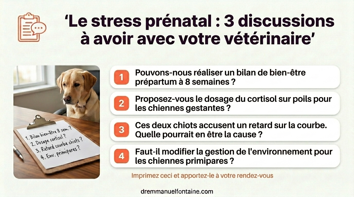 Stress prénatal : 3 discussions à avoir avec votre vétérinaire - Infographie