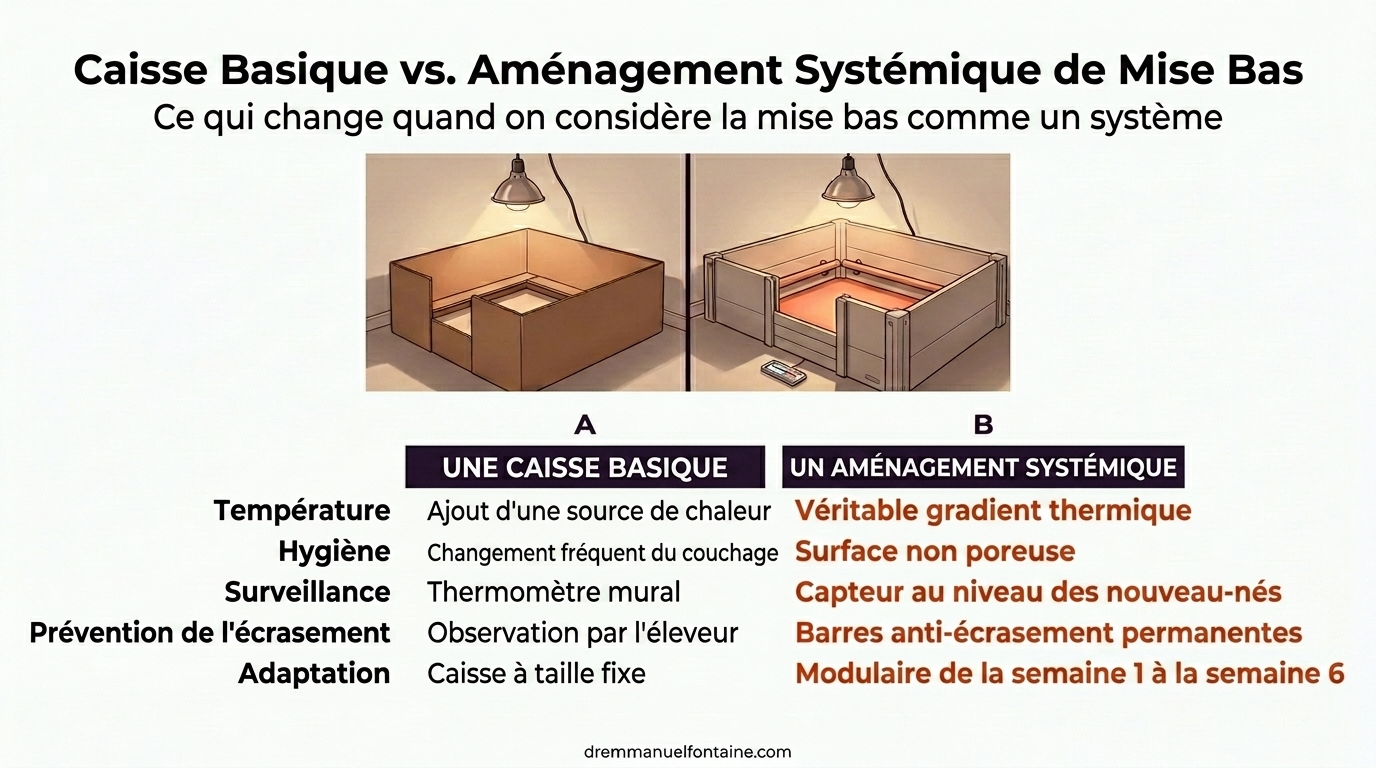 Caisse basique contre installation système : comparaison côte à côte