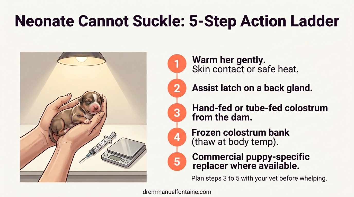 Cannot Suckle 5-Step Action Ladder infographic