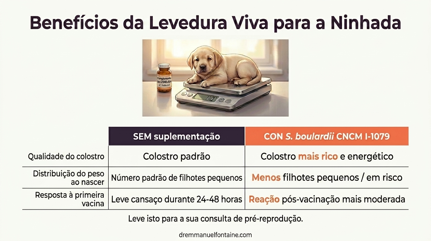Levedura Viva Materna: benefícios para a ninhada comparativo
