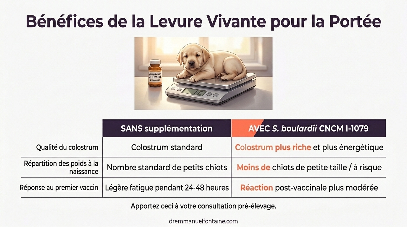 Levure Vivante Maternelle: bénéfices pour la portée comparatif
