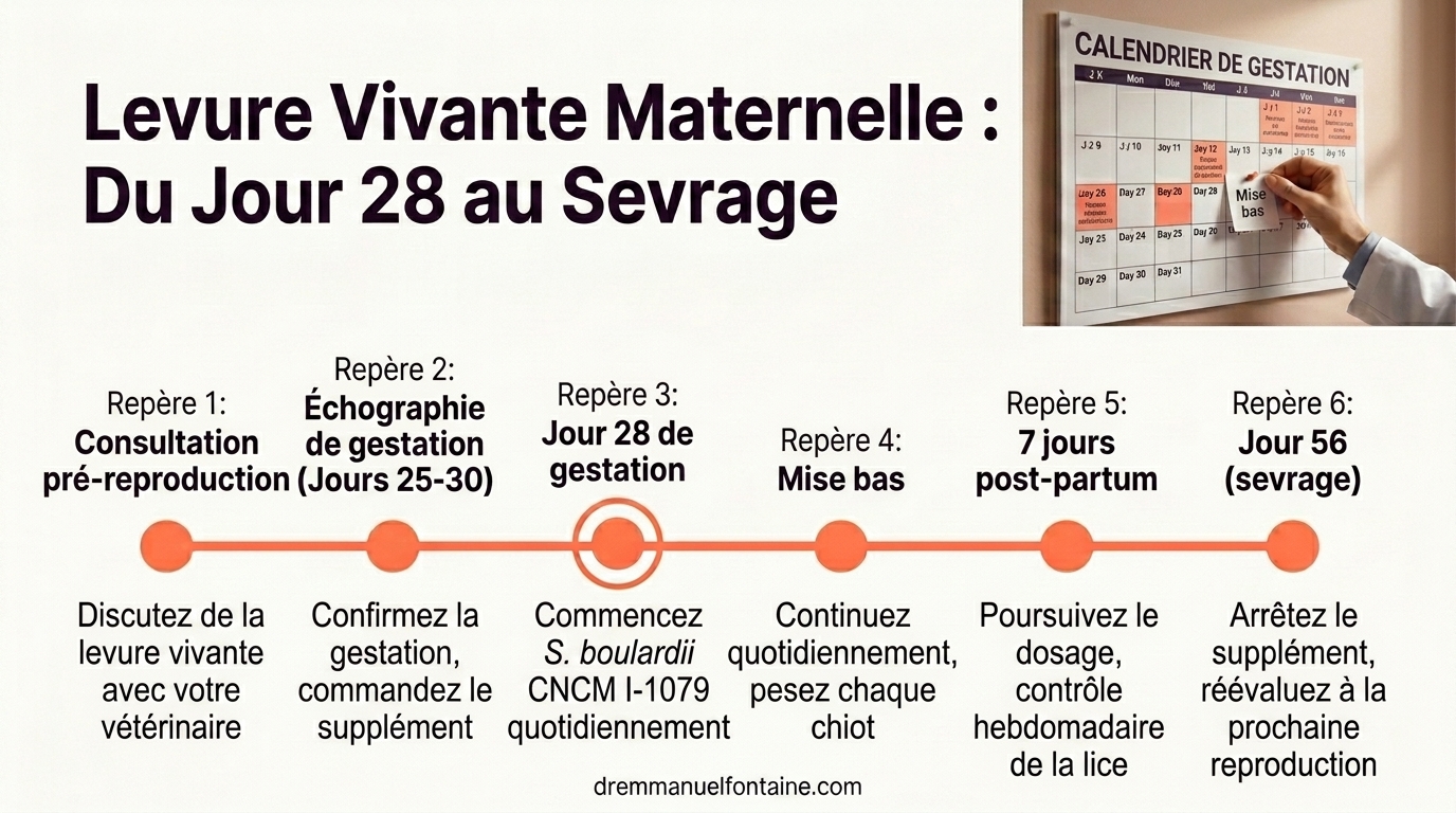 Levure Vivante Maternelle: chronologie jour 28 au sevrage