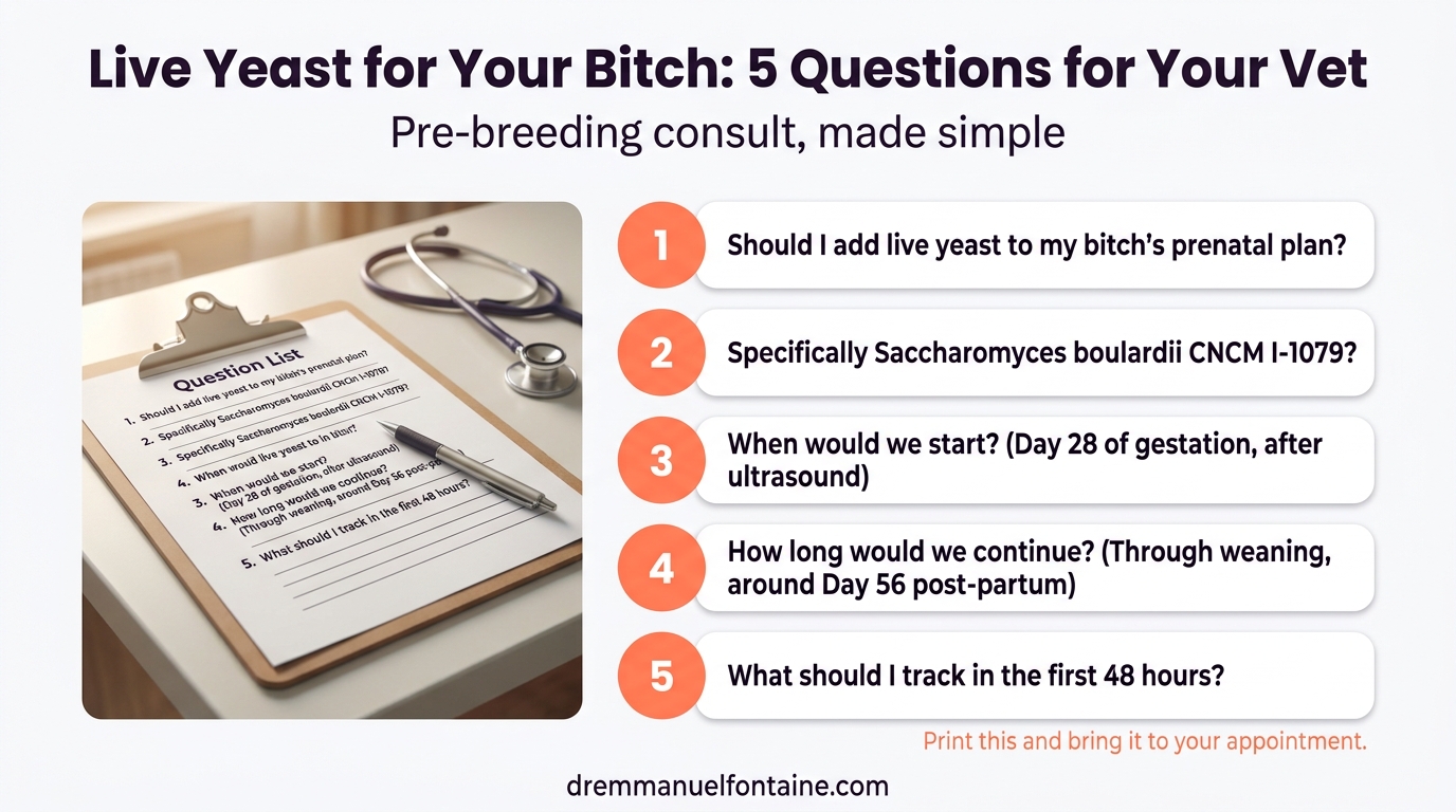 Maternal Live Yeast: 5 questions to ask your vet card