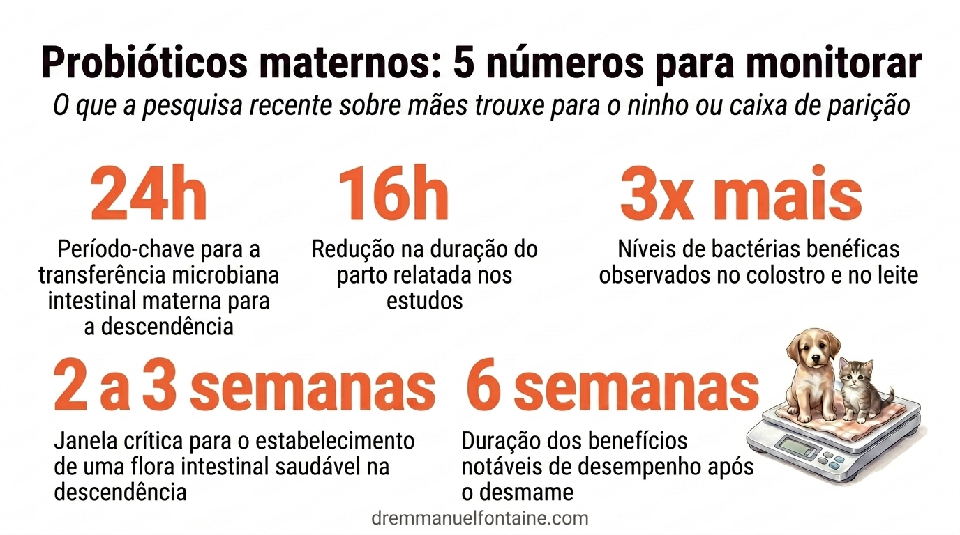 Cinco números chave sobre probióticos maternos em porcas para criadores de cães e gatos