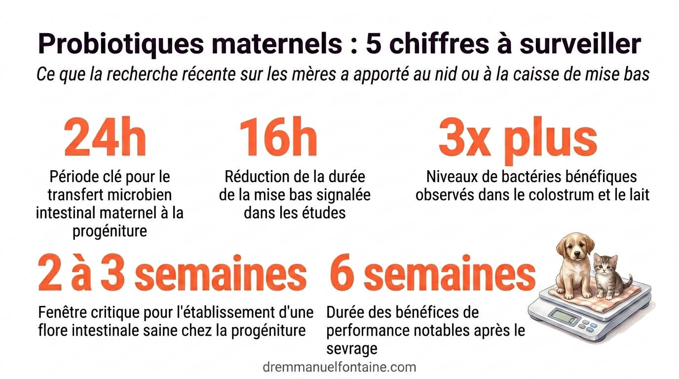 Cinq chiffres clés sur les probiotiques maternels chez la truie traduits pour les éleveurs canins et félins