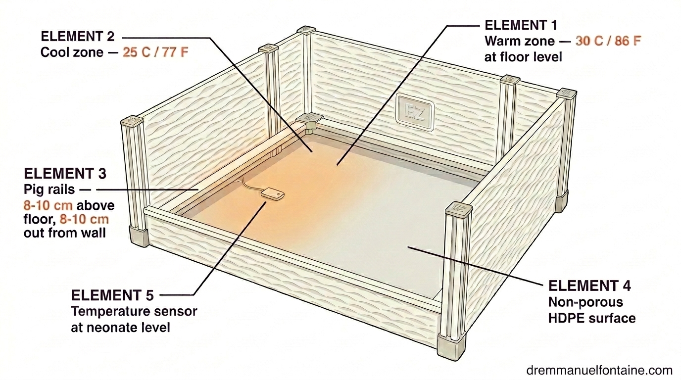 The five environmental elements that must work as one inside a whelping box