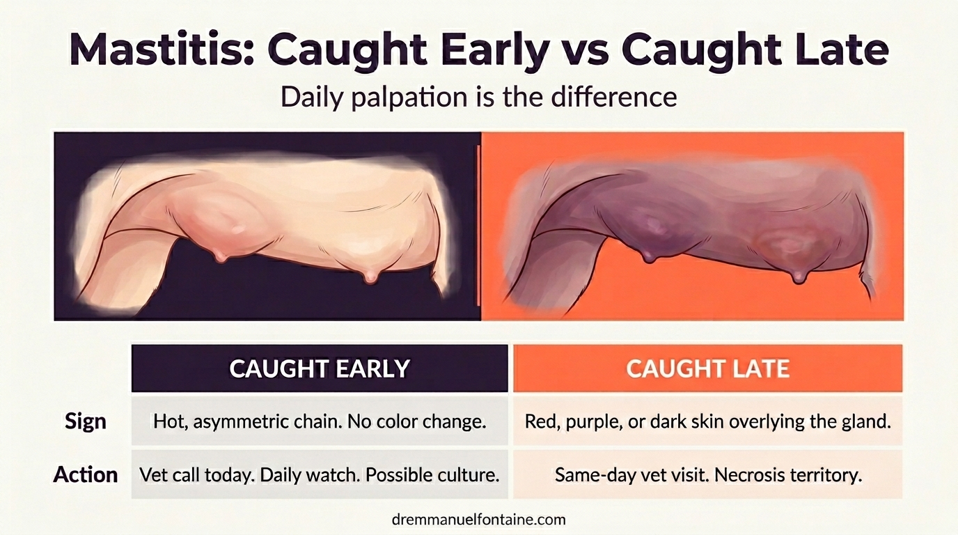 Mastitis caught early and mastitis caught late