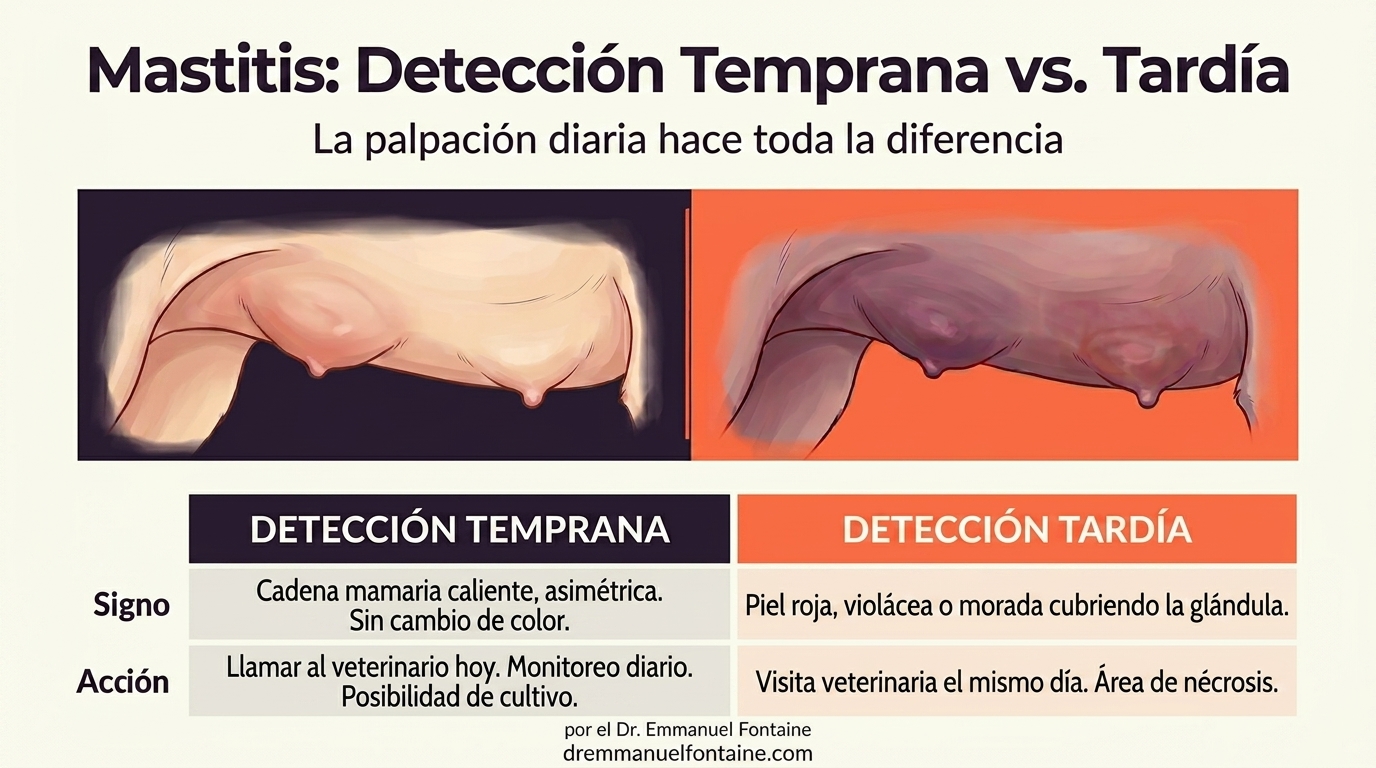 Mastitis atrapada pronto y mastitis atrapada tarde